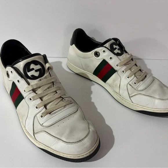 Gucci White Sneakers with Red and Green Accents US 12 - Picture 8 of 14